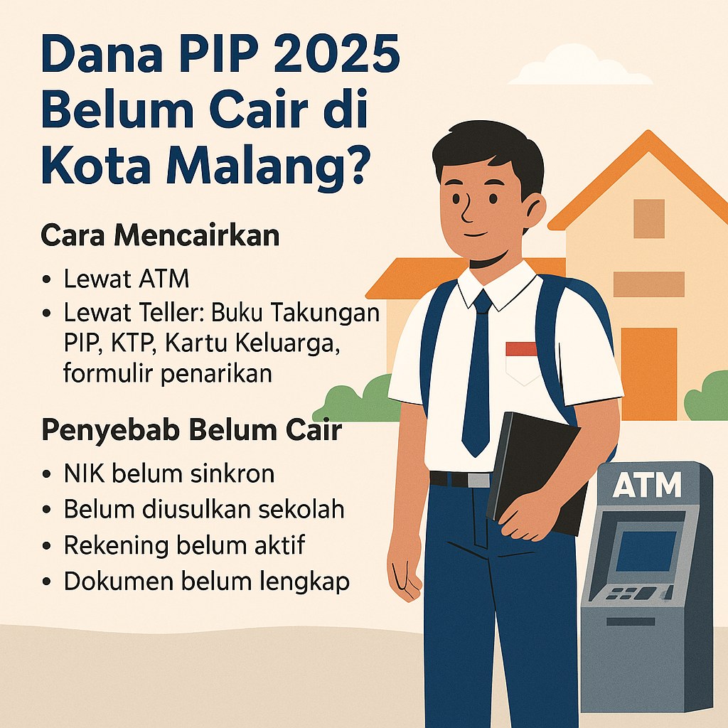 Dana PIP 2025 Belum Cair di Kota Malang? Ini Cara Cek dan Mencairkannya