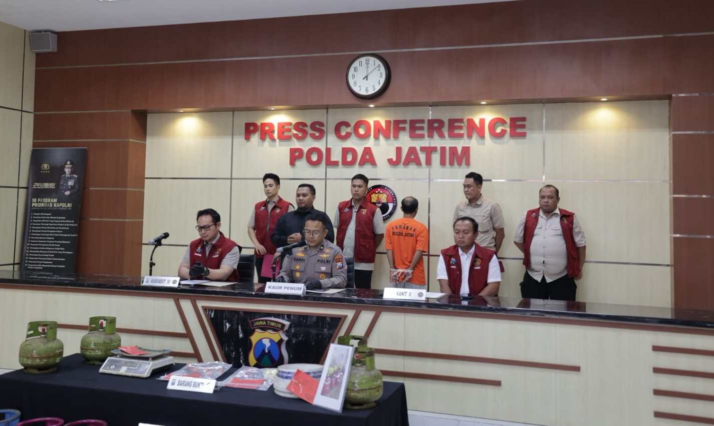 Polda Jatim Ungkap Penyalahgunaan LPG Subsidi di Malang, Tersangka Raup Untung Rp160 Juta Diamankan