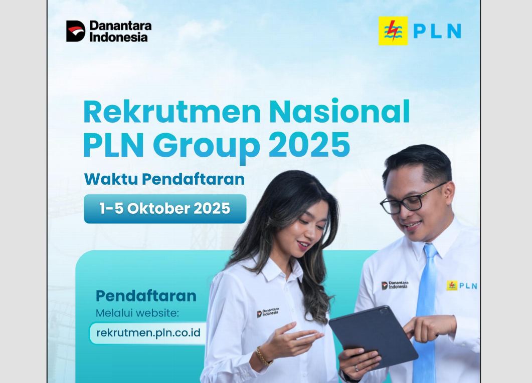 Resmi : Rekrutmen Nasional PLN 2025 Dibuka 1–5 Oktober, Cek Jurusan & Syaratnya