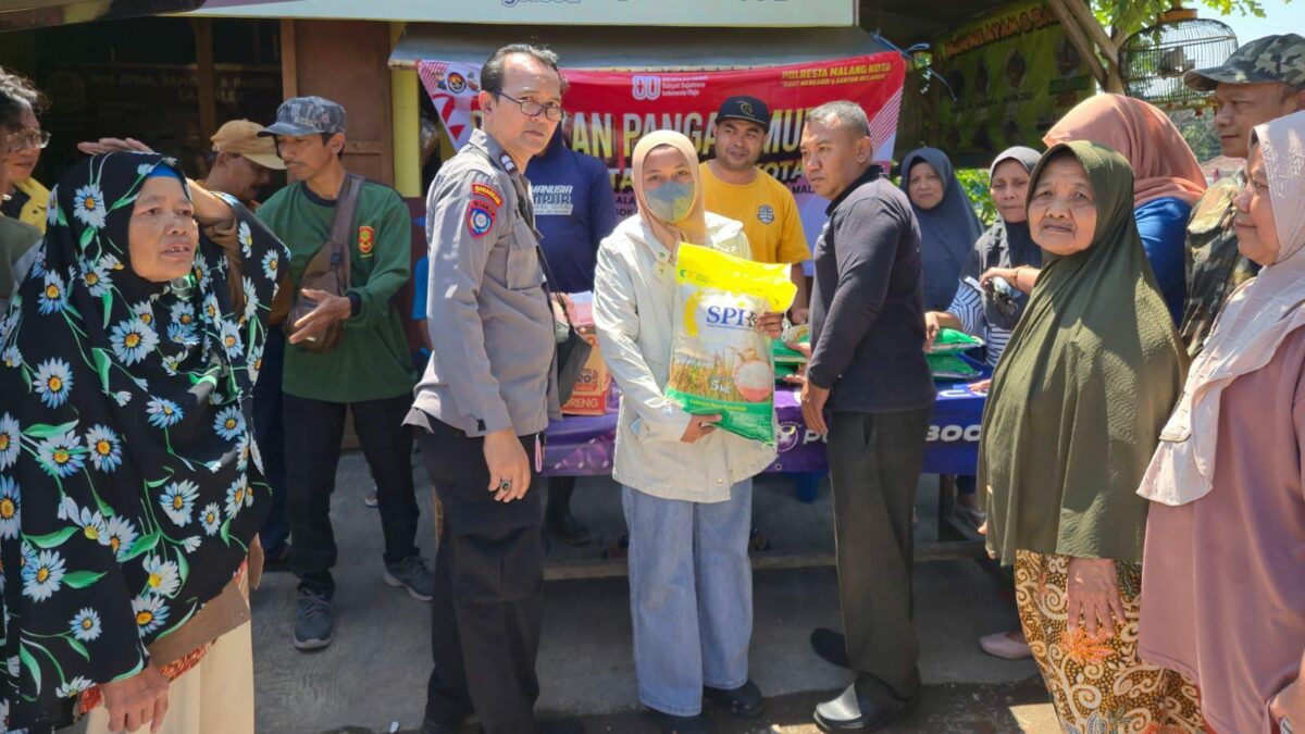 Polresta Malang Kota Kembali Gelontorkan 22 Ton Beras Murah, Warga Sumringah