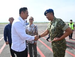 Danlanud Abd Saleh Sambut Kedatangan Menko Bidang Infrastruktur dan Pembangunan Kewilayahan