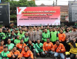 Polresta Malang Kota Gelar Apel Kebangsaan dan Deklarasi bersama Pengemudi Ojek Online Kota Malang