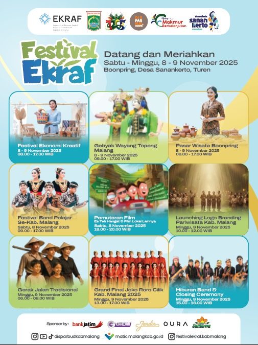 Festival Ekraf Kabupaten Malang 2025 Siap Digelar, Boonpring Jadi Pusat Kreativitas dan Kolaborasi Festival Ekraf Kabupaten Malang 2025 Siap Digelar, Boonpring Jadi Pusat Kreativitas dan Kolaborasi
