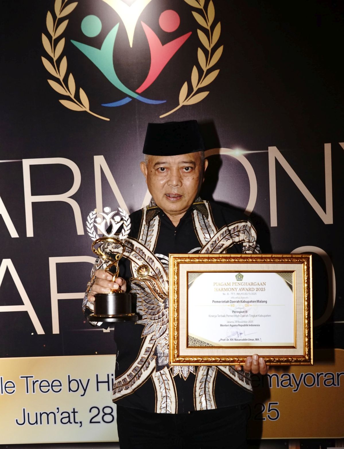 Raih Peringkat III Harmony Award, Kabupaten Malang Jadi Role Model Kerukunan