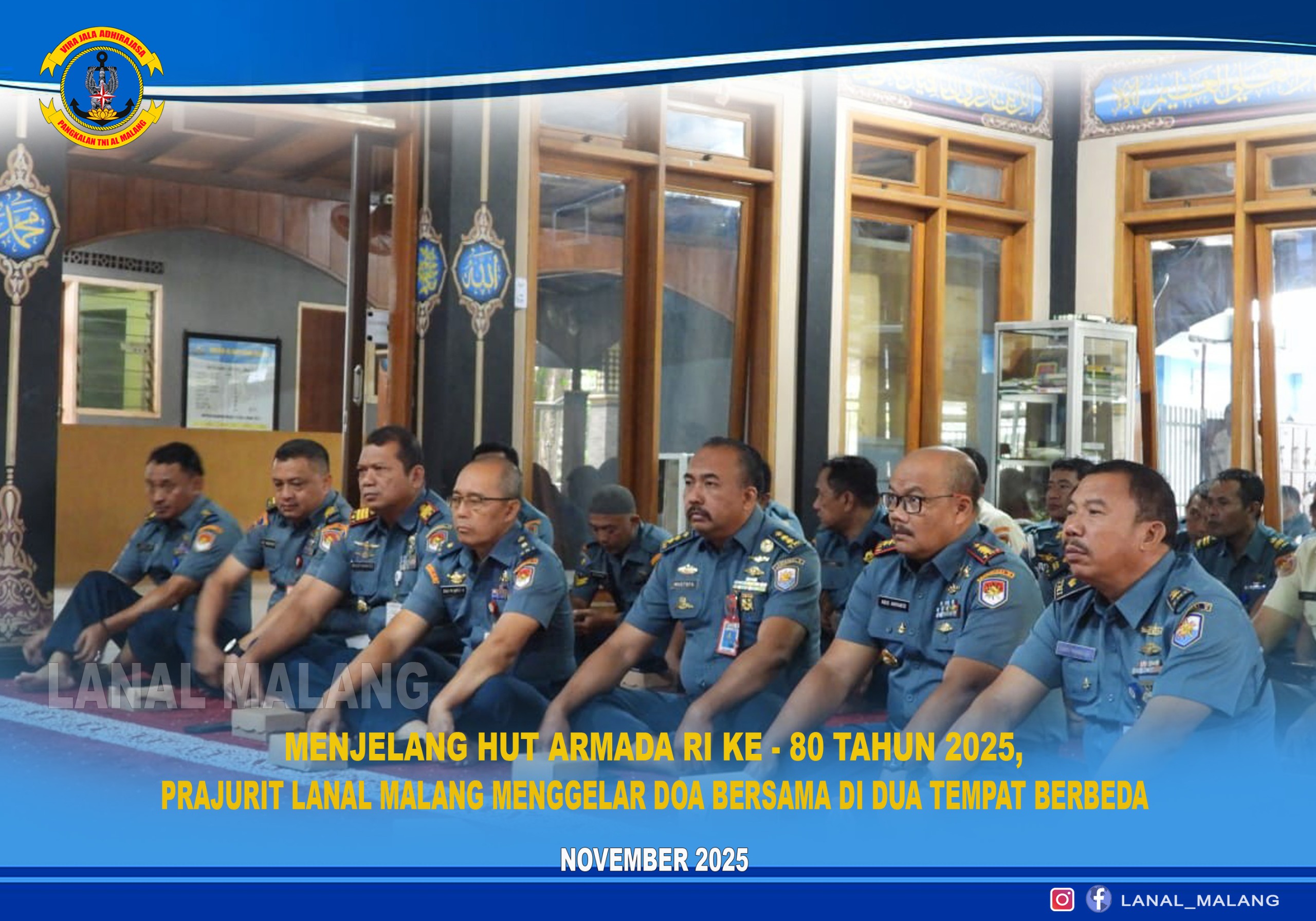 Jelang HUT Armada RI Ke-80 Tahun 2025, Prajurit Lanal Malang Gelar Do’a Bersama Di Dua Tempat Berbeda