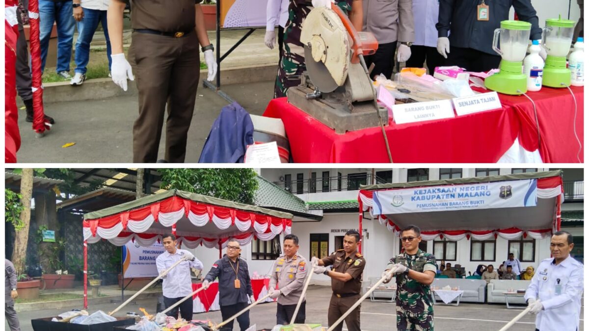 Kejaksaan Negeri Kabupaten Malang Musnahkan Barang Bukti Dari 64 Perkara