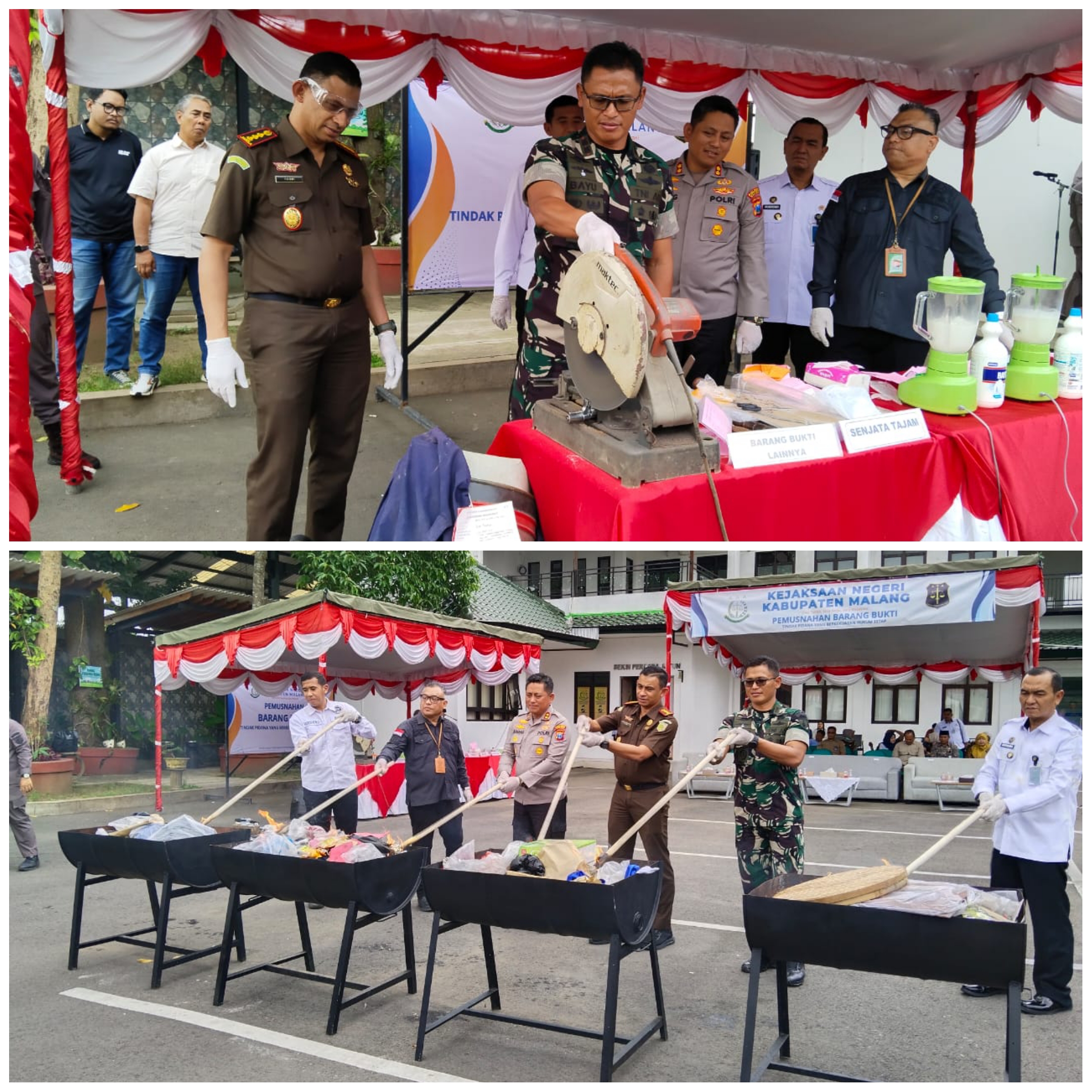 Kejaksaan Negeri Kabupaten Malang Musnahkan Barang Bukti Dari 64 Perkara Kejaksaan Negeri Kabupaten Malang Musnahkan Barang Bukti Dari 64 Perkara