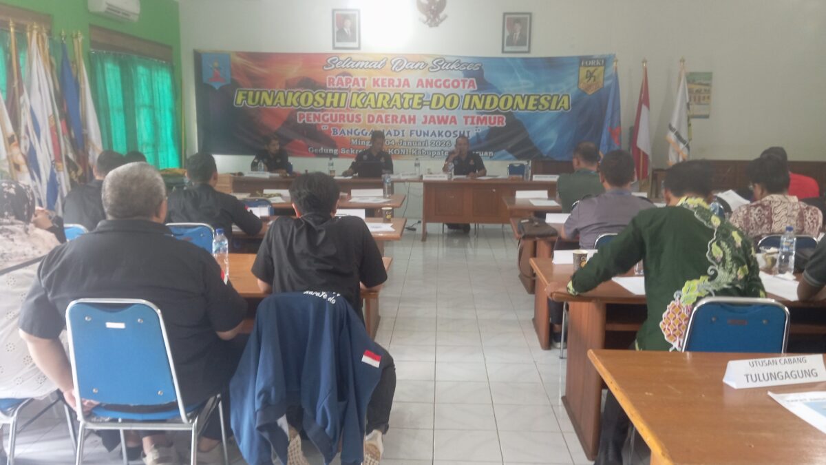 Rakerda Anggota Funakoshi Karate – Do Indonesia Jawa Timur Evaluasi Program dan Prestasi Atlet yang Masih Rendah
