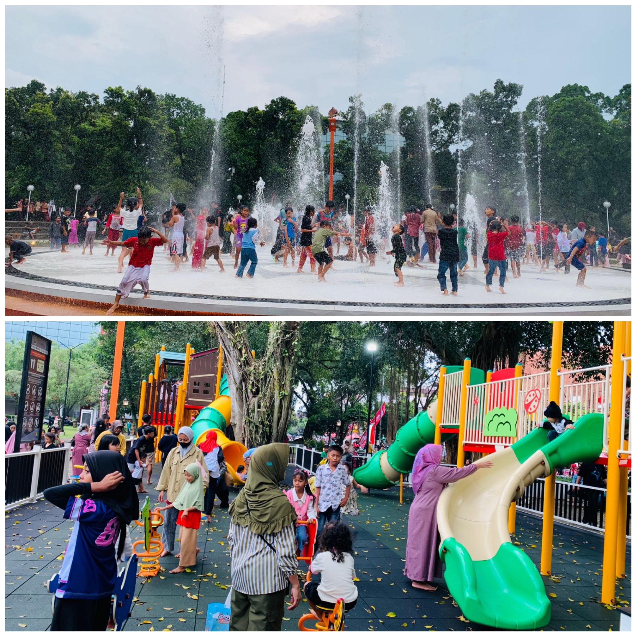 Alun-Alun Merdeka Malang Dipadati Pengunjung Setelah di Revitalisasi