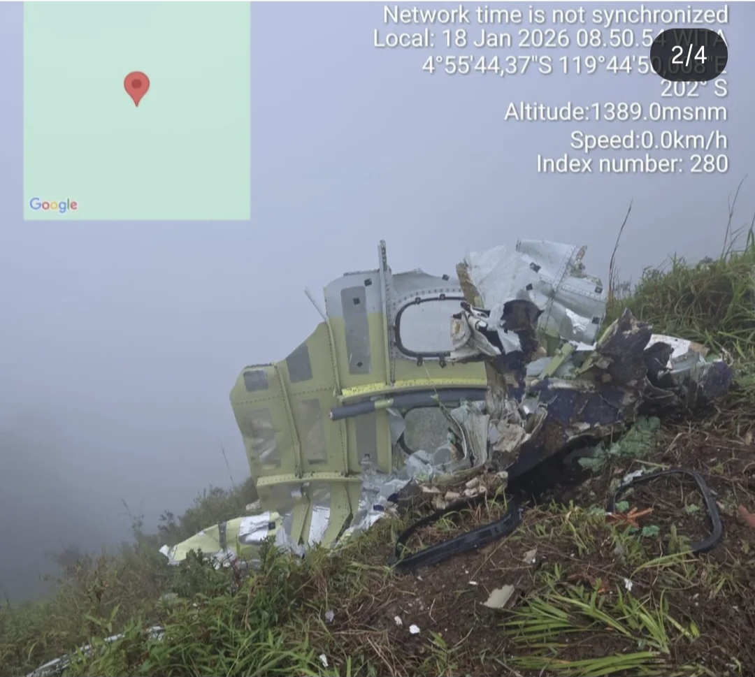 Pesawat ATR Hilang Kontak Akhirnya Ditemukan, Bangkai Teridentifikasi di Puncak Bulusaraung