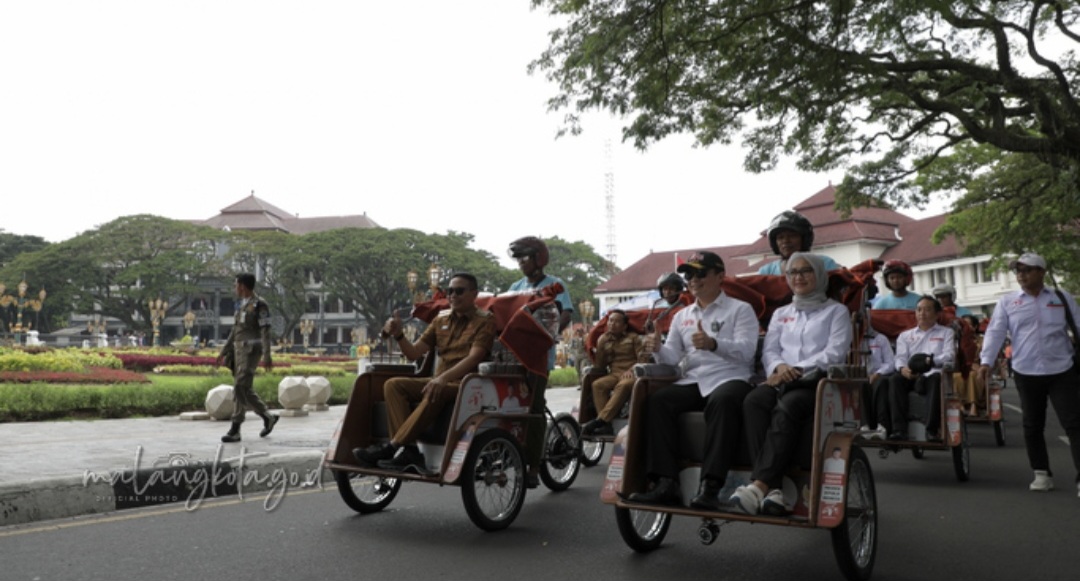 Bantuan 200 Becak Listrik Resmi Mengaspal di Malang