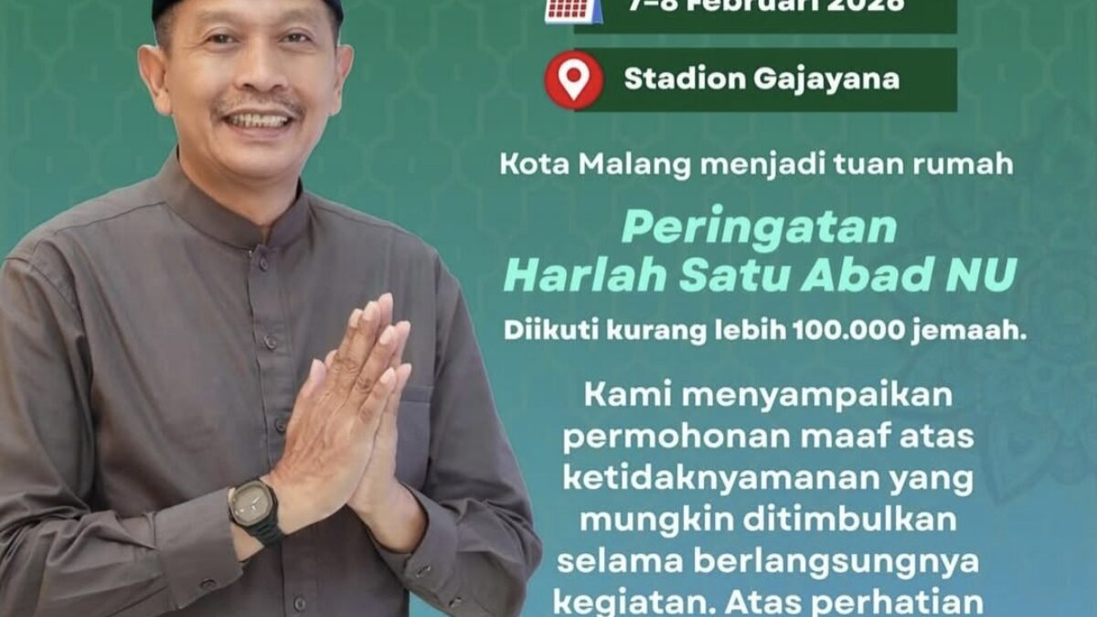 Jadwal dan Lokasi Harlah 1 Abad NU di Kota Malang, Stadion Gajayana Siap Tampung Ribuan Jemaah Jadwal dan Lokasi Harlah 1 Abad NU di Kota Malang, Stadion Gajayana Siap Tampung Ribuan Jemaah