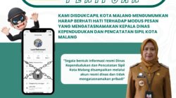 Disdukcapil Kota Malang Peringatkan Penipuan Catut Nama Kepala Dinas