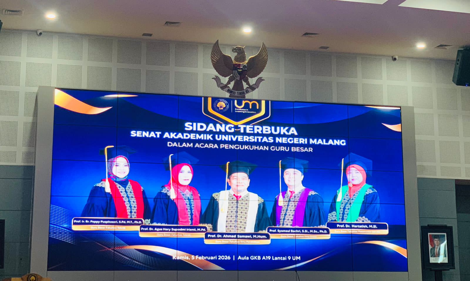 Lima Guru Besar UM Sampaikan Orasi Ilmiah dalam Sidang Terbuka Senat Akademik