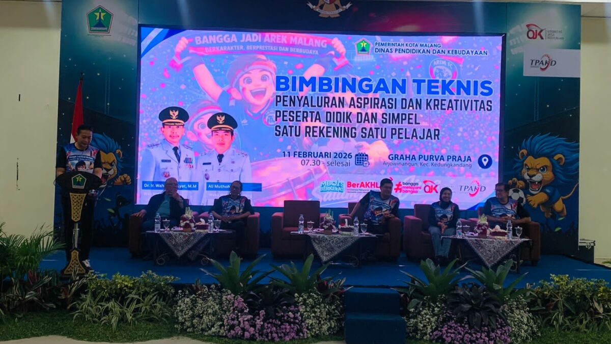 Wali Kota Malang Berikan Sambutan pada Bimtek Penyaluran Aspirasi dan Kreativitas Peserta Didik