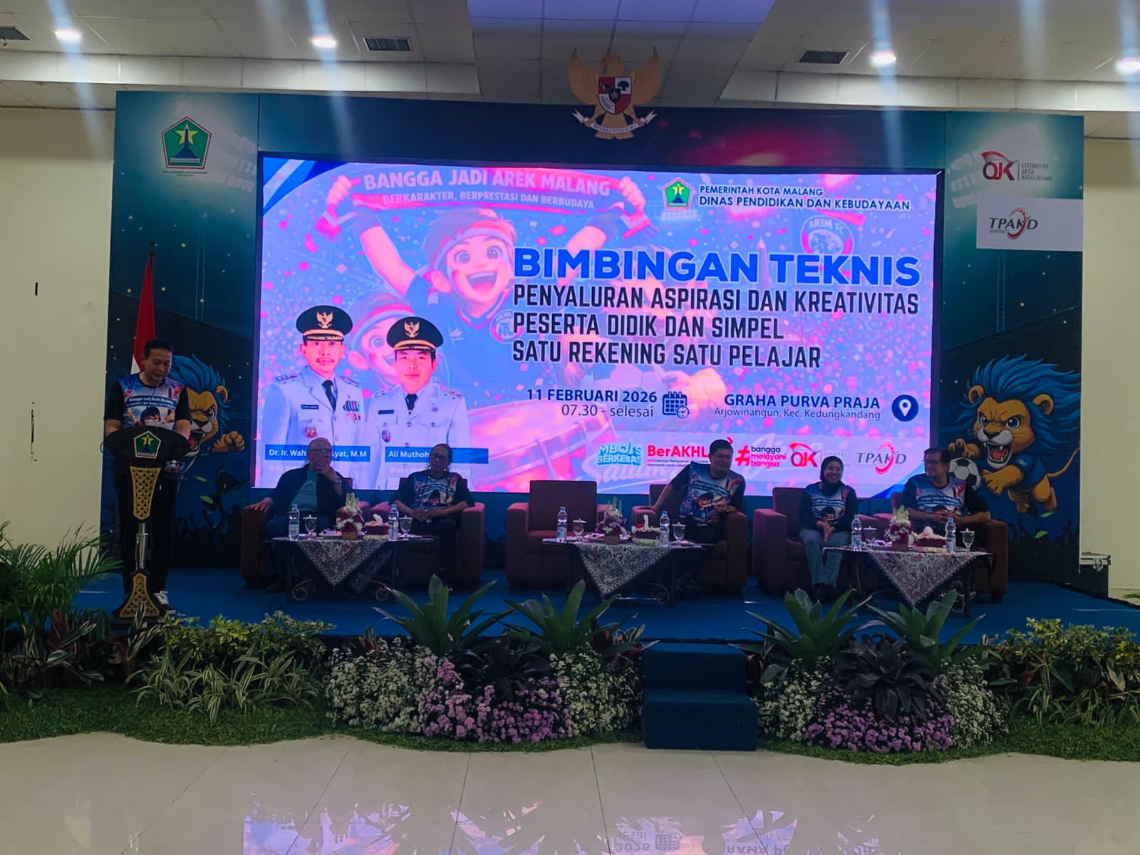 Wali Kota Malang Berikan Sambutan pada Bimtek Penyaluran Aspirasi dan Kreativitas Peserta Didik
