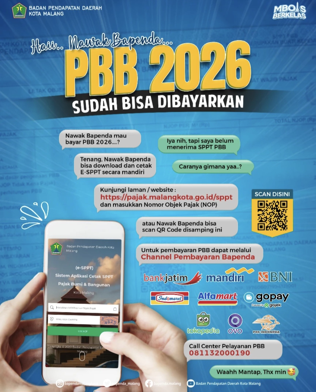 SPPT Sempat Molor, PBB 2026 Kota Malang Bisa Dibayar Hari Ini Tanpa Kenaikan