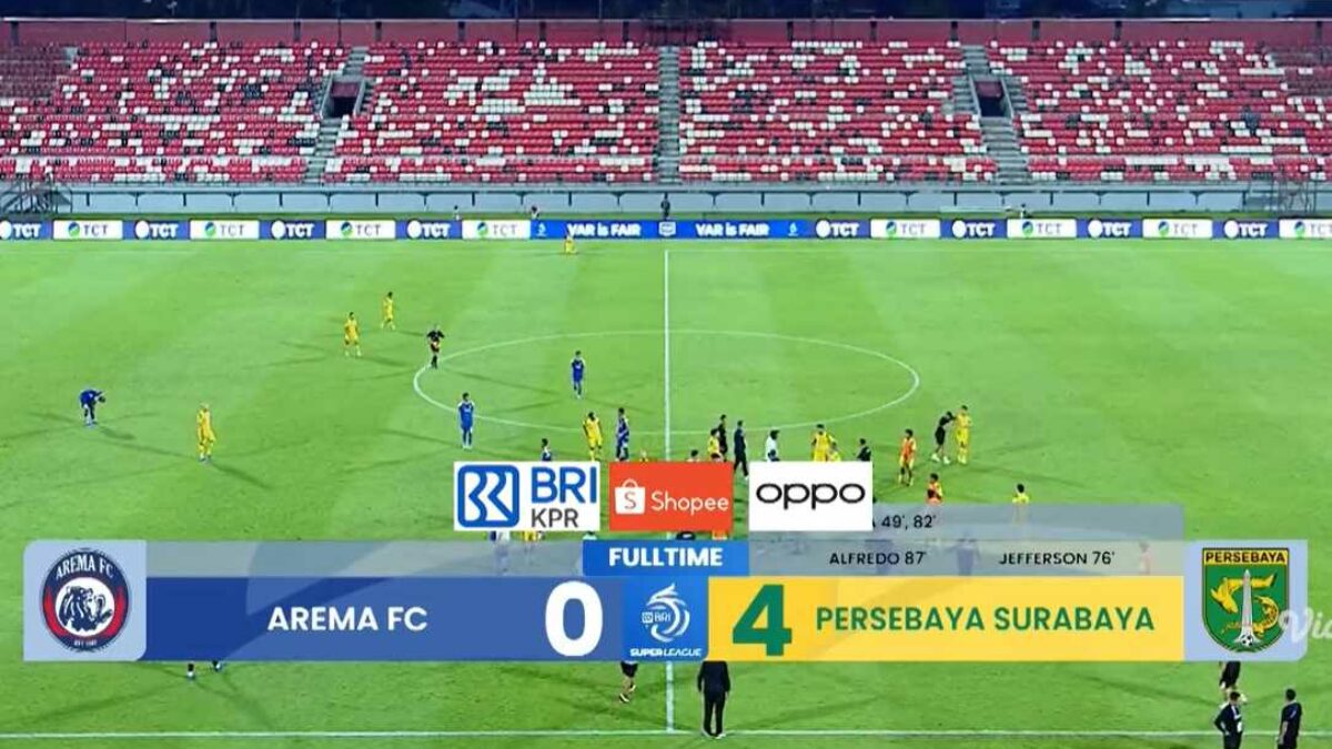 Persebaya Bungkam Arema FC 4-0 di Derby Jatim, Dominasi Berujung Kekalahan Telak