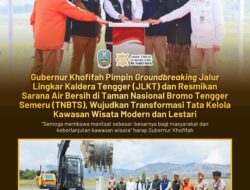 Gubernur Khofifah Melakukan Groundbreaking Jalan Lingkar Kaldera Tengger dan Resmikan Sarana Air Bersih di TNBTS, Wujudkan Transformasi Tata Kelola Bromo Aman-Nyaman dan Berkelanjutan