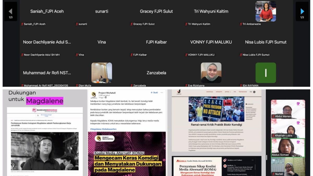 FJPI Menyoroti : Perempuan Dibungkam Saat Negara, Platform, dan Industri Bersatu Membatasi Pers