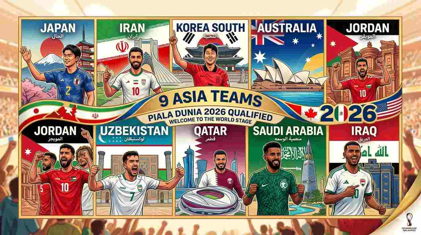 9 Tim Asia di Piala Dunia 2026: Terbanyak Sepanjang Sejarah — dan Dua di Antaranya Debutan 9 Tim Asia di Piala Dunia 2026: Terbanyak Sepanjang Sejarah — dan Dua di Antaranya Debutan