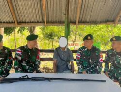 Satgas Yonarmed 12 Kostrad Bangun Kepercayaan Warga, Senjata Springfield Diserahkan Sukarela di Perbatasan