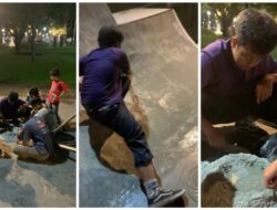 Skateboarder Malang Perbaiki Sendiri Arena Skatepark Alun-alun Merdeka yang Rusak