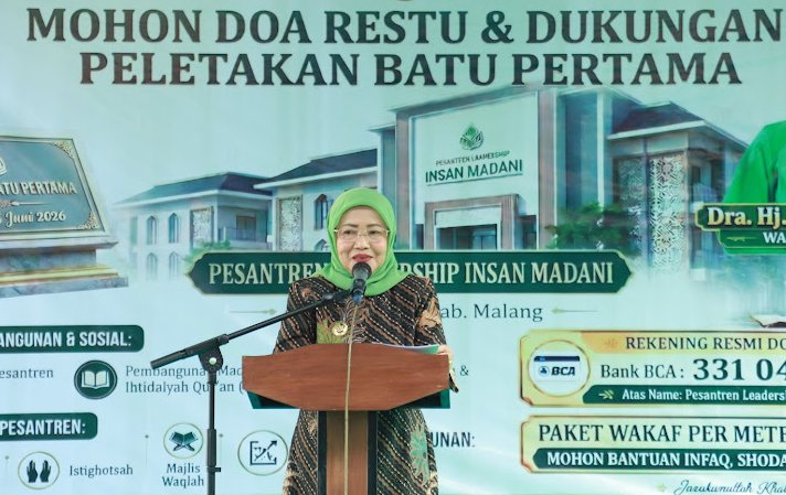 Wabup Malang Letakkan Batu Pertama Pesantren Leadership Insan Madani, Cetak Generasi Pemimpin Berakhlak