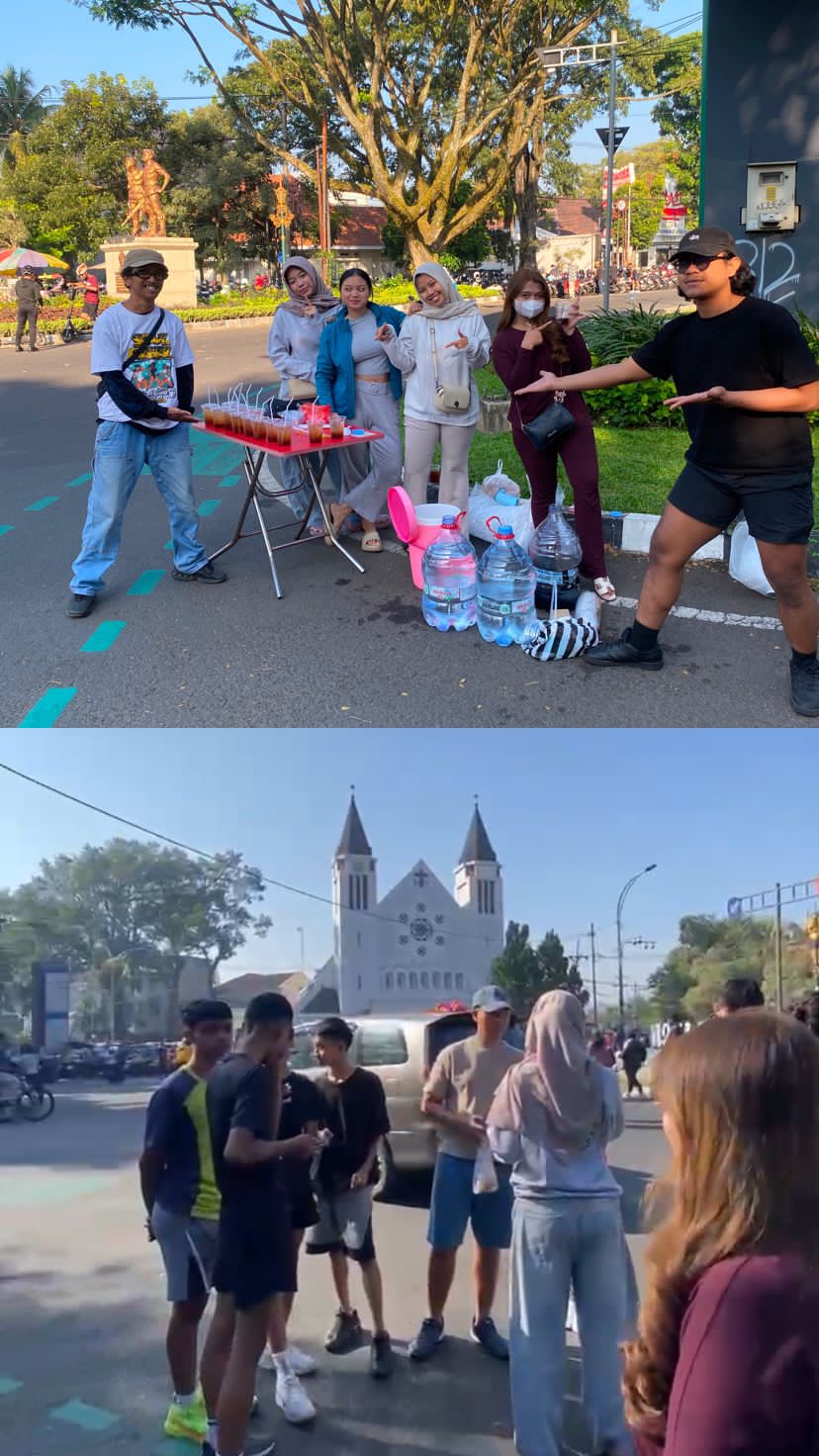 Kelompok 246 Studio Bagikan Es Teh Gratis di Car Free Day Ijen Malang, Kenalkan Film Seduh Karya Spasinema Kelompok 246 Studio Bagikan Es Teh Gratis di Car Free Day Ijen Malang, Kenalkan Film Seduh Karya Spasinema
