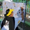 Mahasiswa UMM Kenalkan Batik SWARA Lintang, Pengunjung CFD Mewarnai Motif Batik