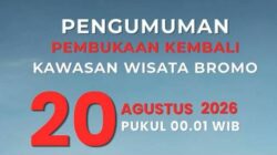 Bromo Kembali Dibuka 20 Agustus, Wisatawan Wajib Hindari Sumber Api