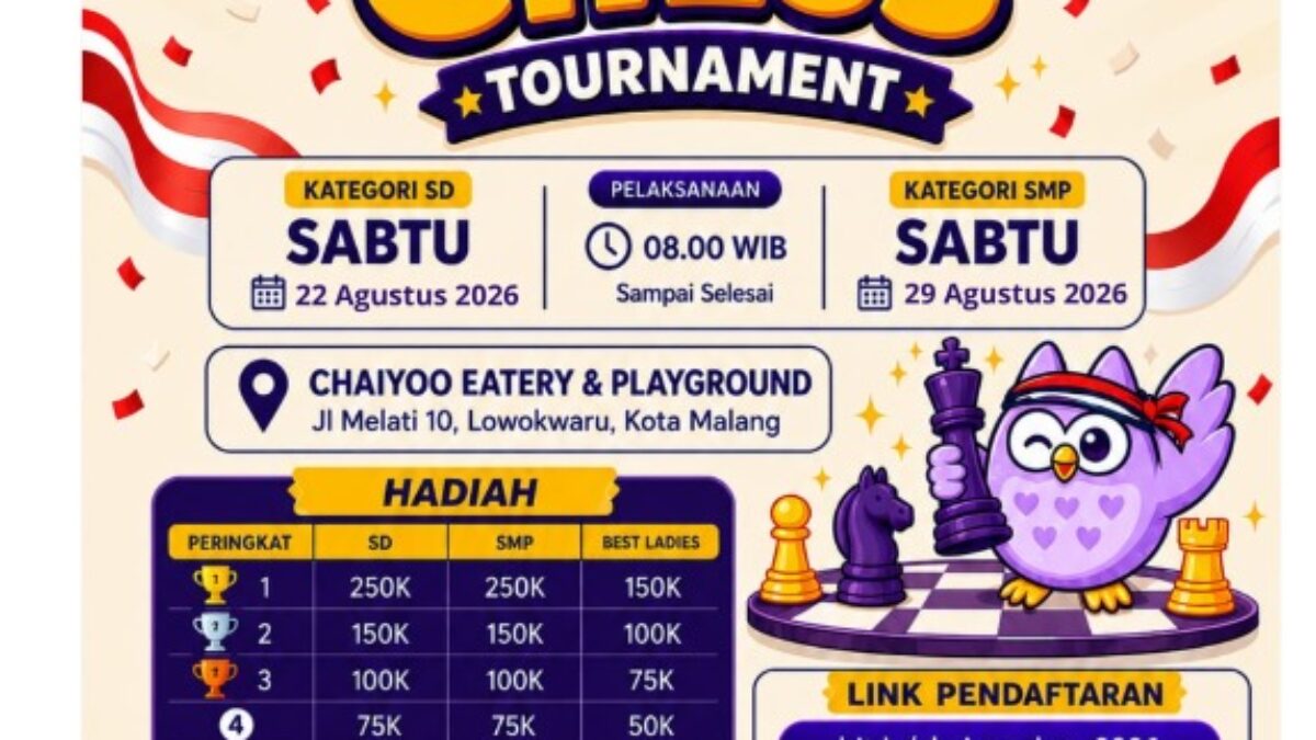 Semarakkan HUT Ke-81 RI, Chaiyoo Gelar Turnamen Catur Pelajar