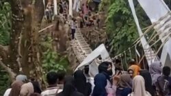 Baru Diresmikan, Jembatan Gantung Pongpet Pangandaran Ambruk saat Dilewati Bupati