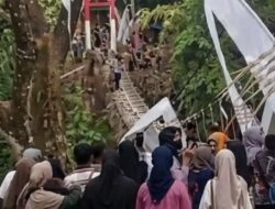 Baru Diresmikan, Jembatan Gantung Pongpet Pangandaran Ambruk saat Dilewati Bupati