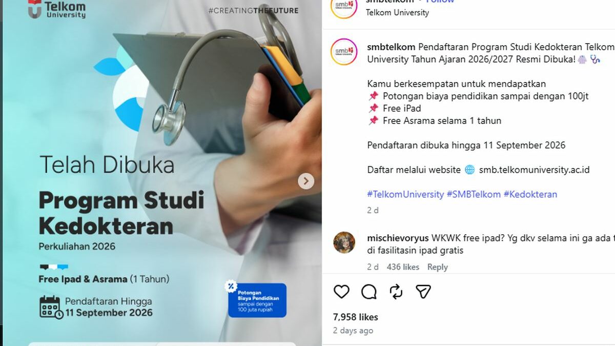 Telkom University Resmi Buka Fakultas Kedokteran, Pendaftaran Mahasiswa Baru hingga 11 September