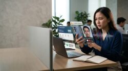 Ilustrasi deepfake AI dalam transaksi keuangan digital