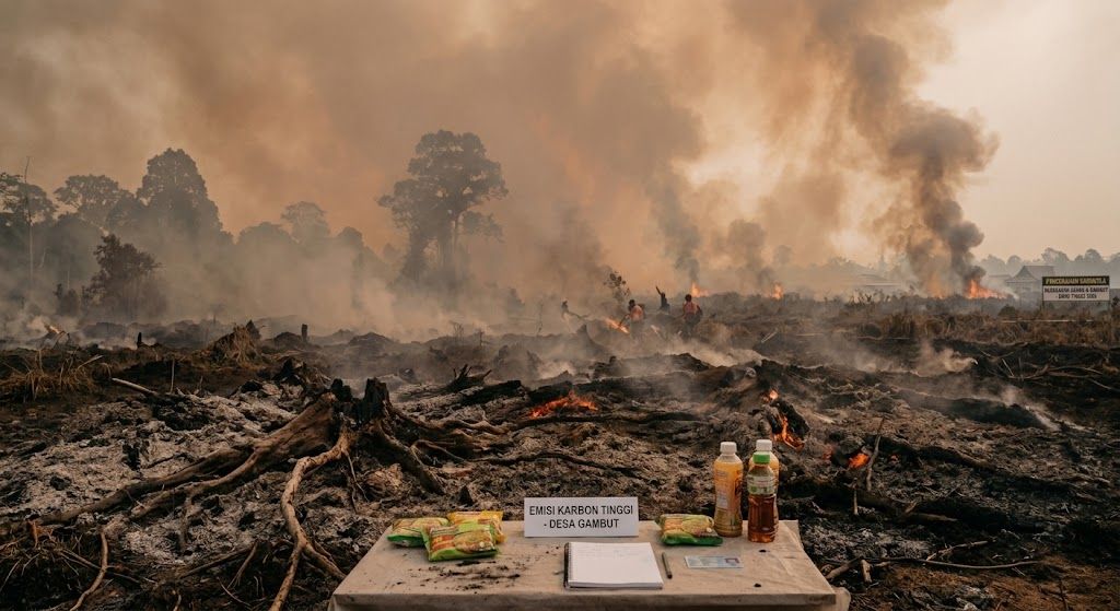 Kebakaran hutan dan lahan di Indonesia saat kondisi kering akibat El Niño meningkatkan risiko kebakaran dan emisi karbon pada 2026.