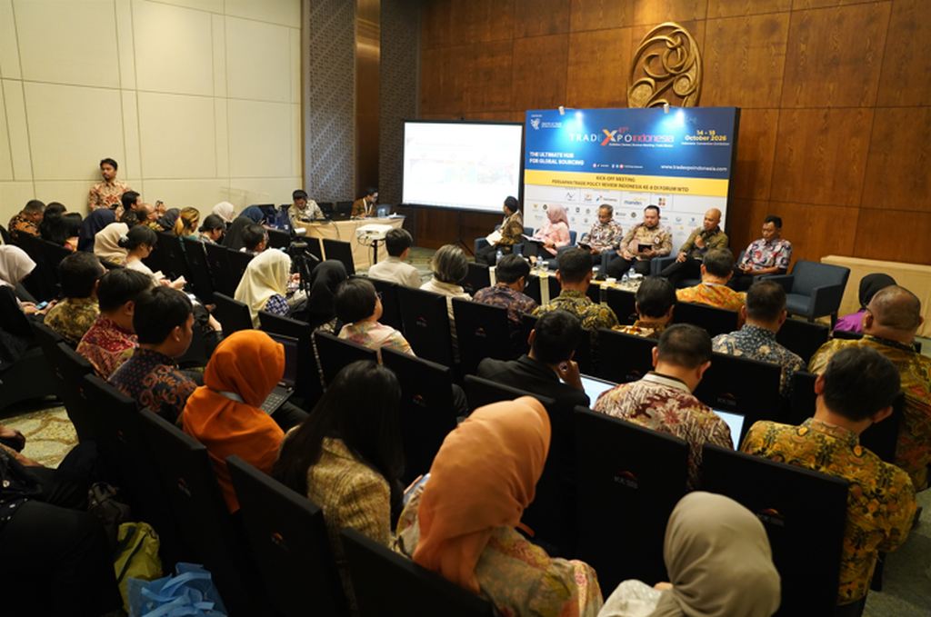 Pertemuan lintas kementerian dan lembaga yang membahas persiapan Peninjauan Kebijakan Perdagangan Indonesia ke-8 di WTO di Kabupaten Tangerang.