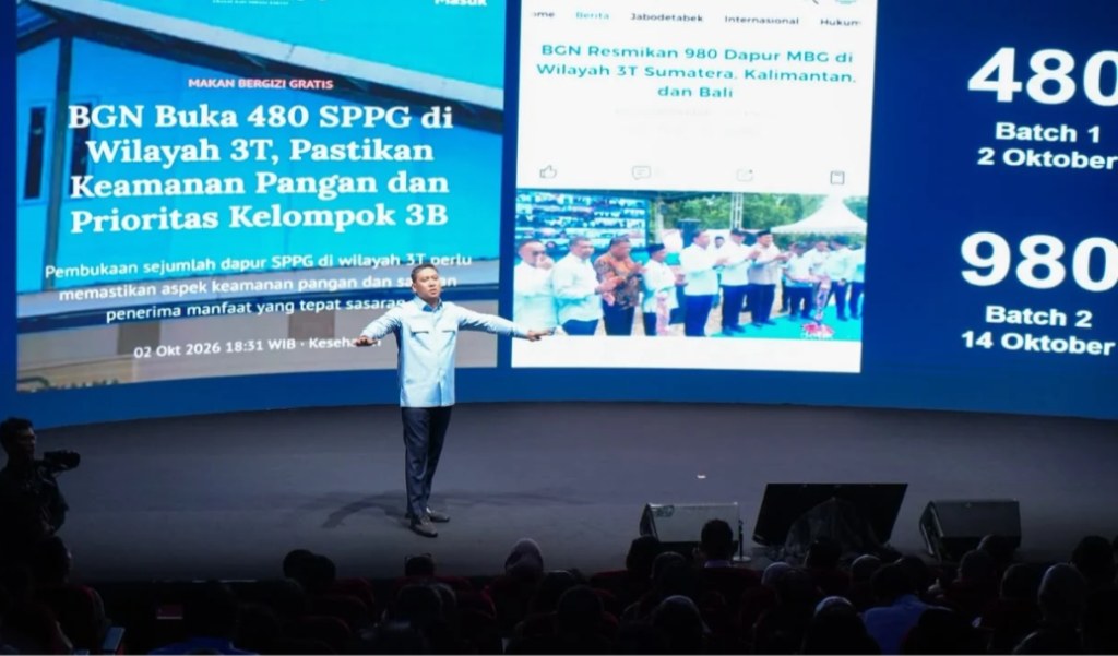 Kepala BGN Sudaryono dalam pemaparan capaian efisiensi anggaran Program Makan Bergizi Gratis hingga Rp44 triliun.