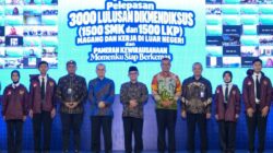 Mendikdasmen Abdul Mu’ti dalam kegiatan pelepasan lulusan SMK dan LKP yang akan mengikuti program magang dan bekerja di luar negeri di Sleman, Daerah Istimewa Yogyakarta.