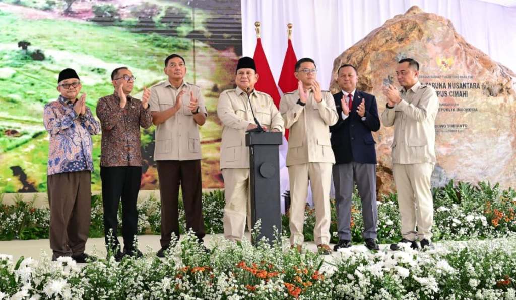 Presiden Prabowo Subianto dalam peresmian SMA Taruna Nusantara Kampus Cimahi, Jawa Barat, pada 30 Oktober 2026.