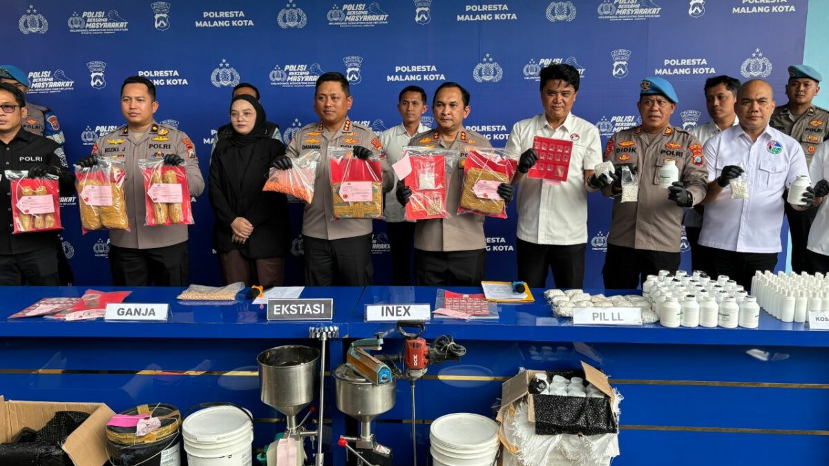 Polresta Malang Kota Bongkar 119 Kasus Narkotika, 175 Tersangka