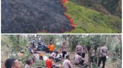 Sebanyak 8 Titik Api Terdeteksi di Arjuno, Tim Gabungan Berjibaku Padamkan Kebakaran Tahura R. Soerjo