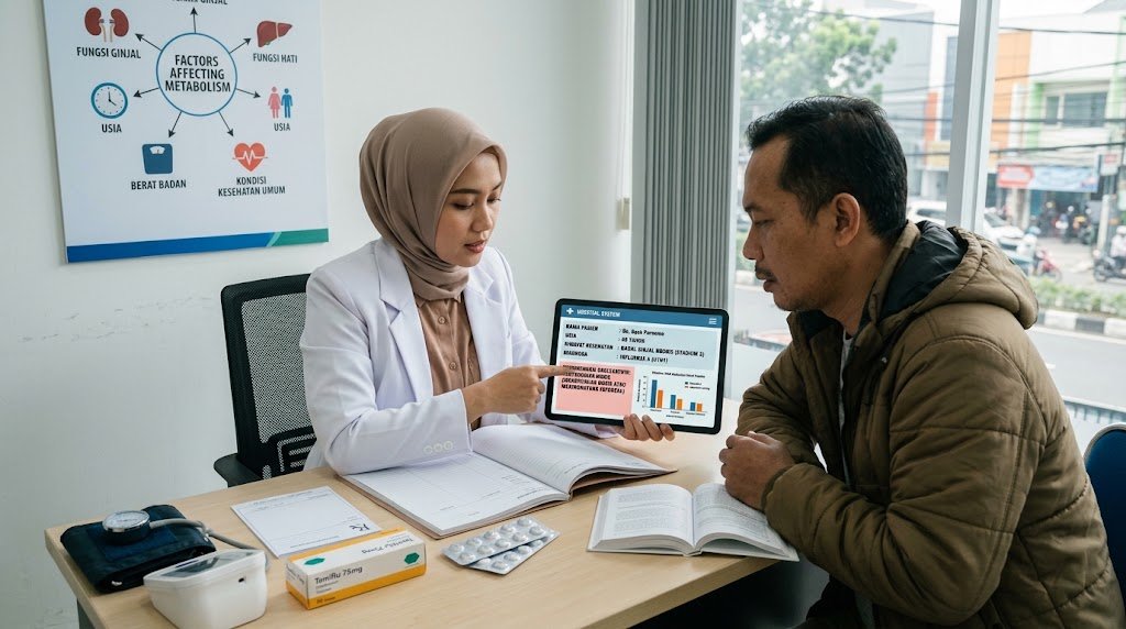 Ilustrasi obat antivirus Oseltamivir untuk penanganan influenza