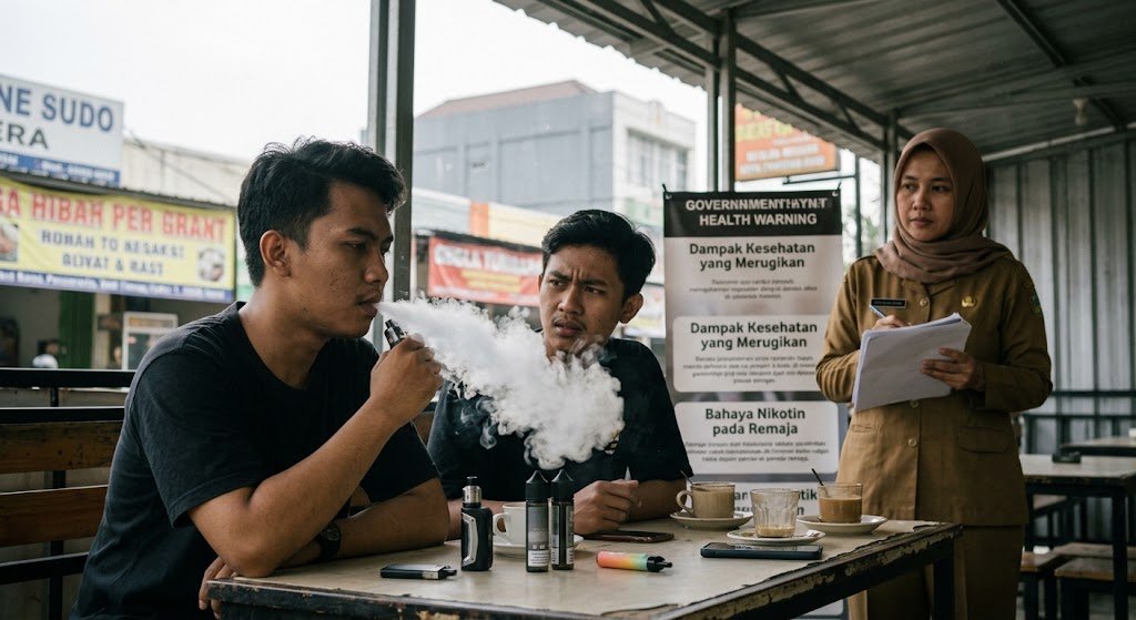 Ilustrasi vape atau rokok elektrik dan dampaknya terhadap kesehatan