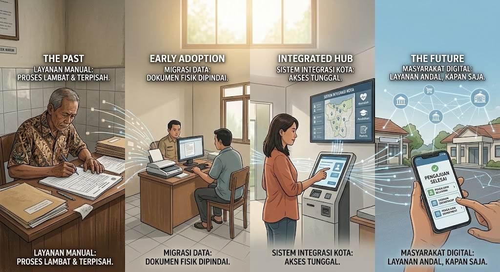 Ilustrasi GovTech nasional dan digitalisasi layanan publik Indonesia.