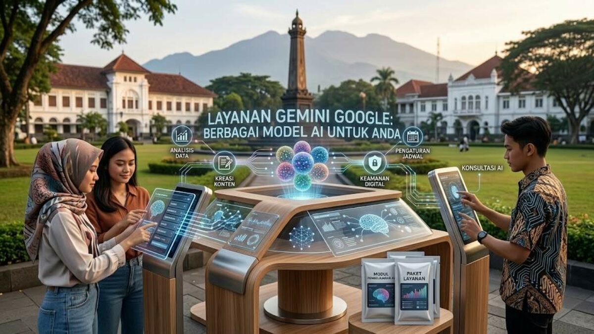 Tampilan layanan Google Gemini dengan pilihan model kecerdasan buatan