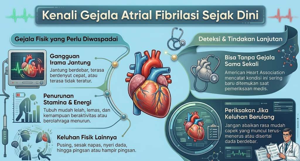 Pemeriksaan denyut nadi untuk mengenali kemungkinan gangguan irama jantung atau aritmia.
