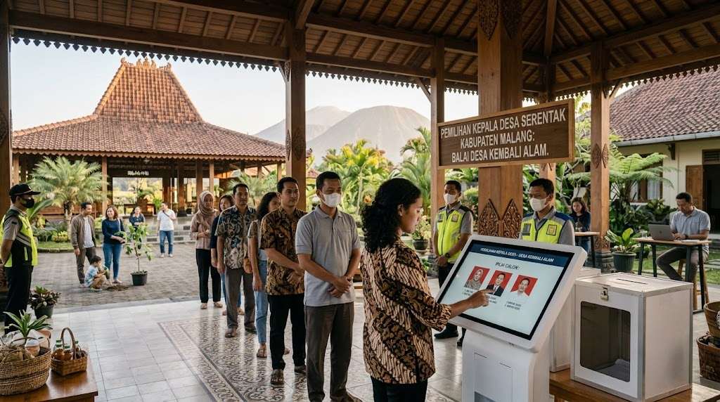 Ilustrasi pemungutan suara elektronik atau e-voting untuk Pilkades serentak 2027 di Kabupaten Malang