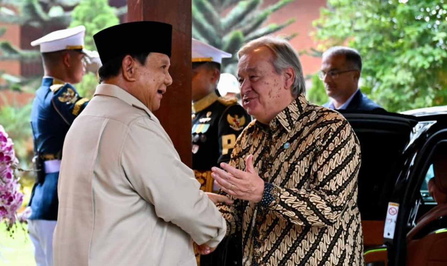 Presiden Prabowo Subianto dan Sekjen PBB António Guterres dalam kunjungan kerja di Hambalang.
